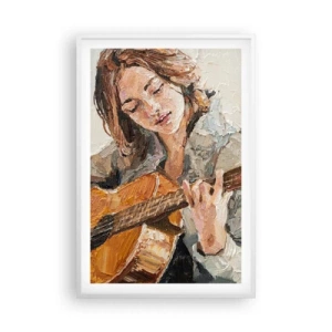 Affisch i vit ram - Konsert för gitarr och en flickas hjärta - 61x91 cm