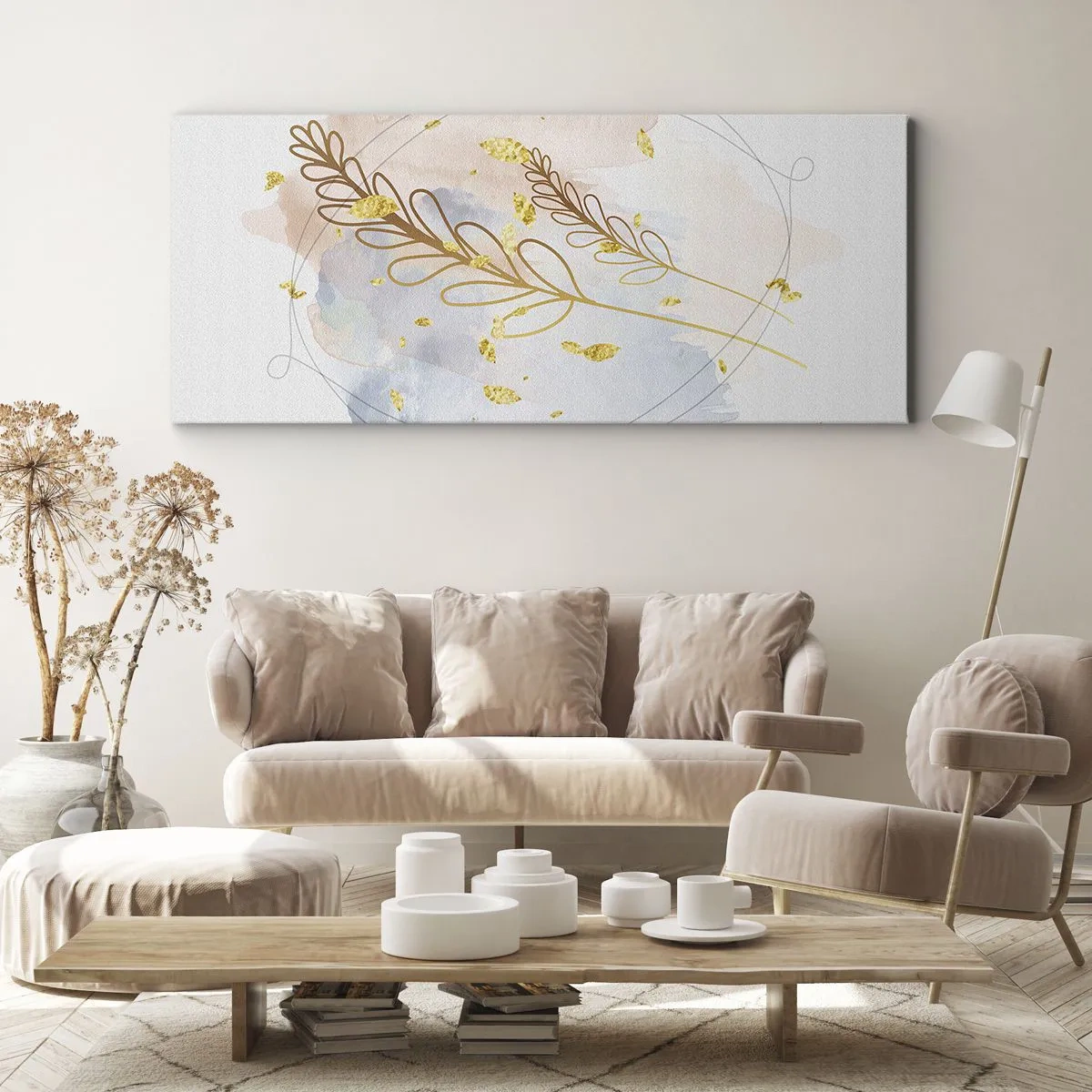 Canvastavla - Bild på duk - En gyllene explosion - 100x40 cm