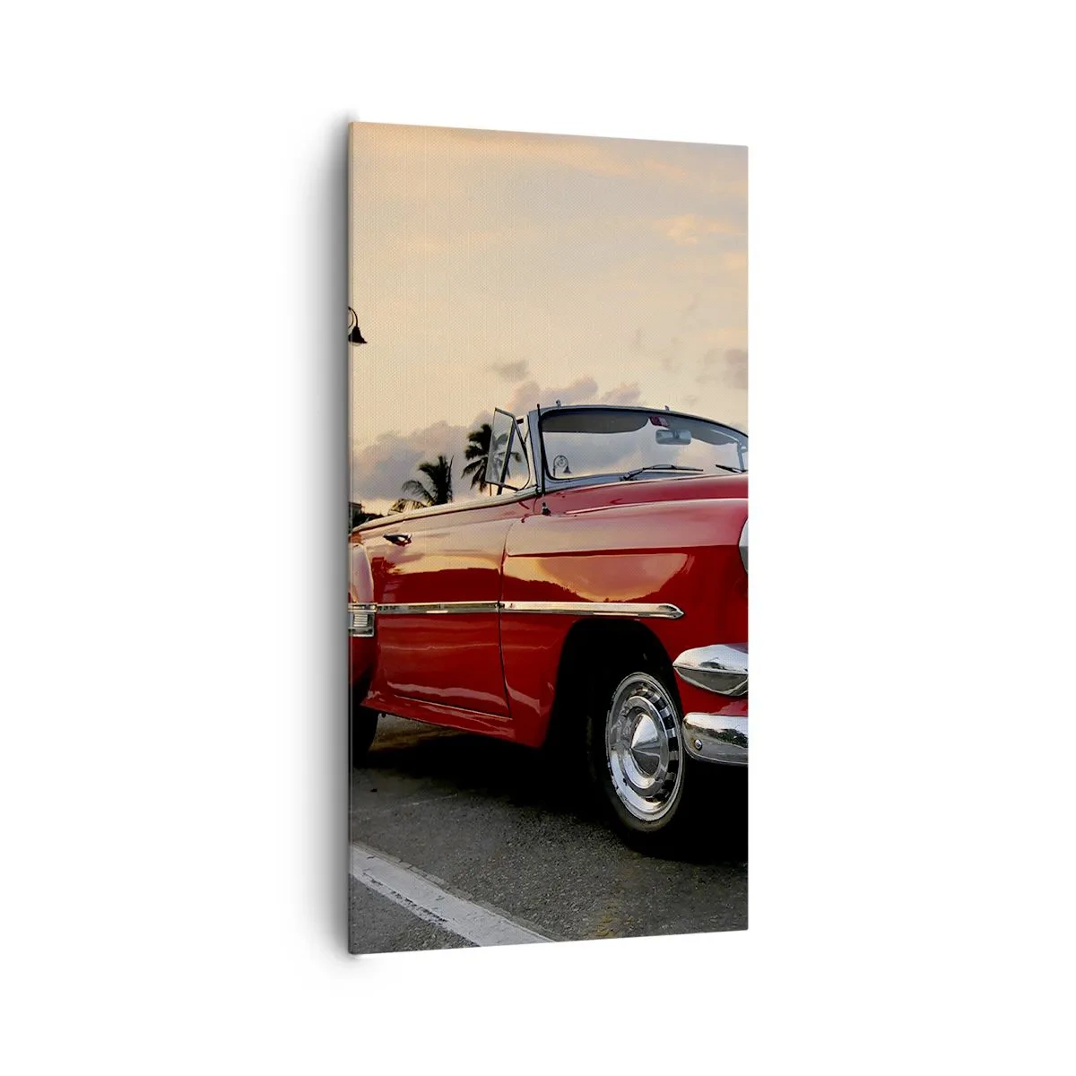 Canvastavla - Bild på duk - Tropikens röda glöd - 65x120 cm