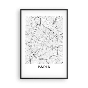 Affisch i svart ram - Paris blomma - 61x91 cm