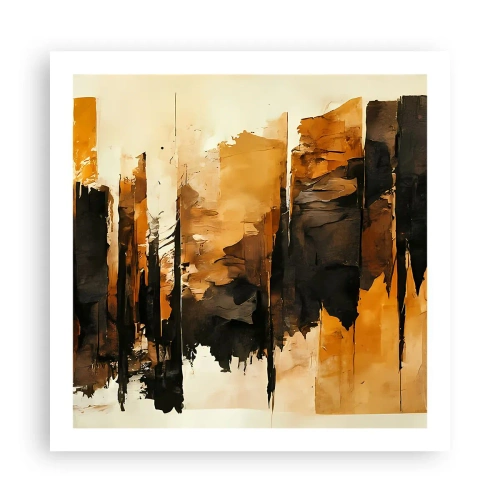 Affisch - Harmoni av svart och guld - 60x60 cm