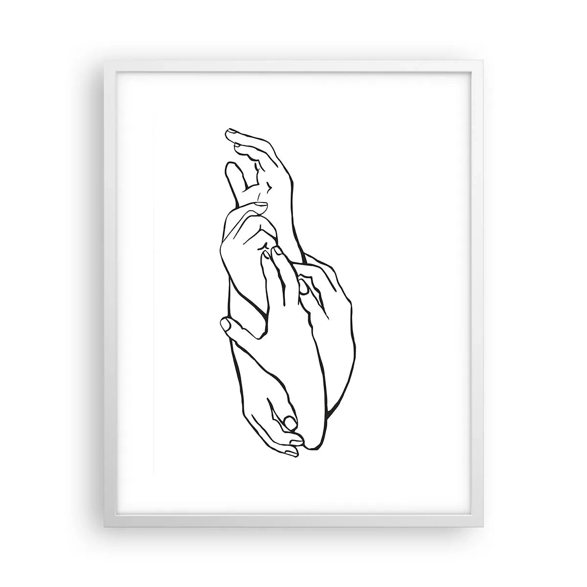 Affisch i vit ram - Hand i hand - 40x50 cm