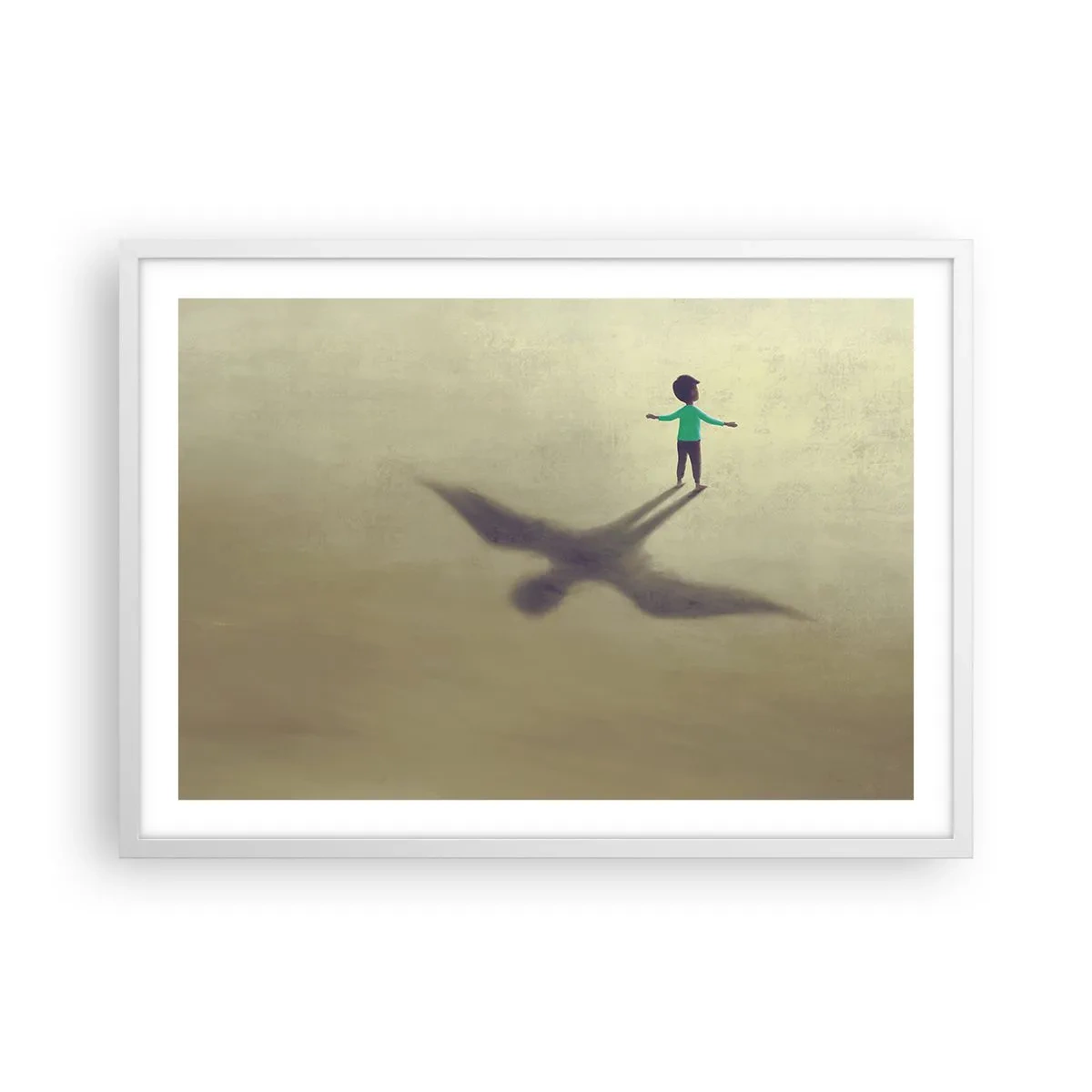 Affisch i vit ram - Framtidens hjälte - 70x50 cm