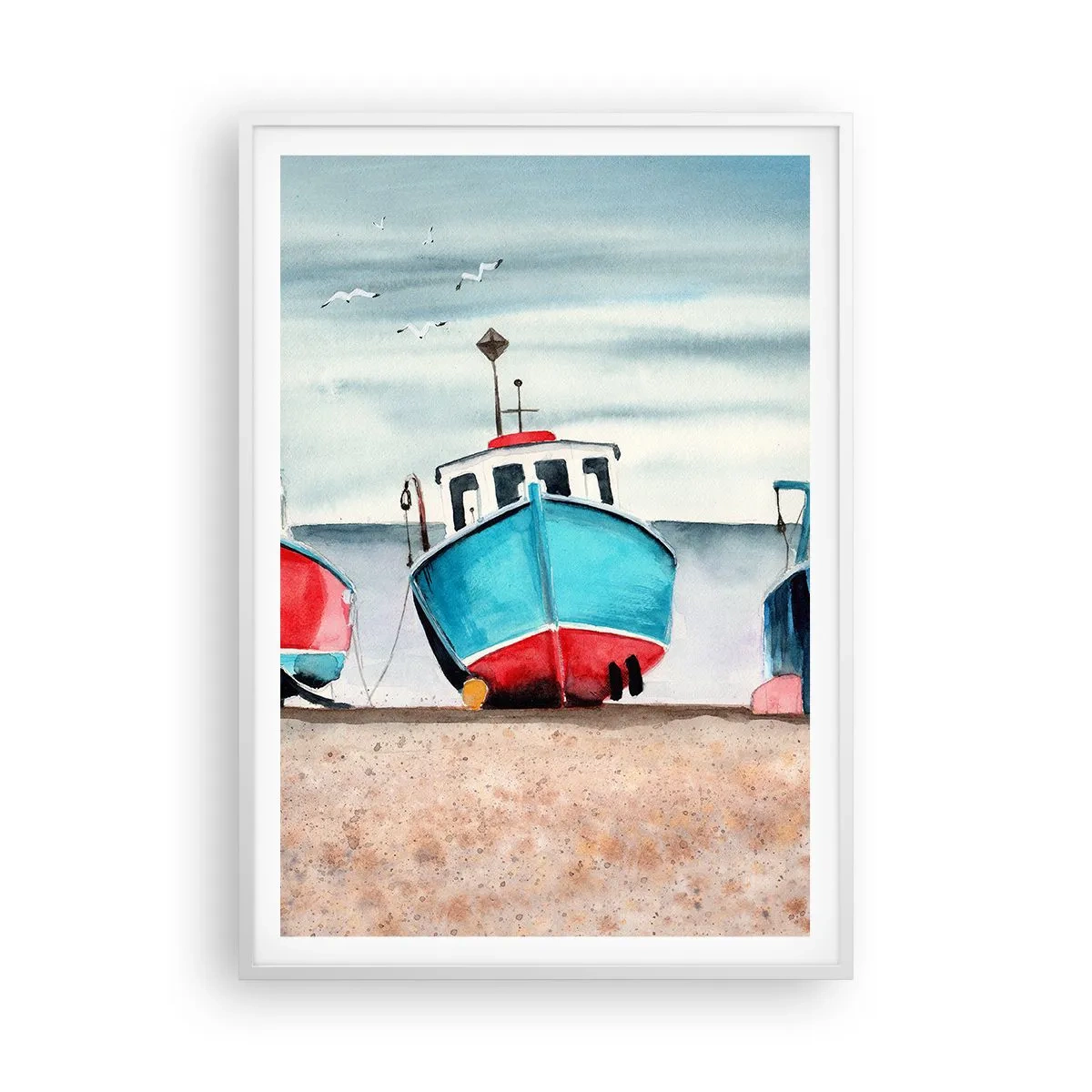 Affisch i vit ram - Redo för fångst - 70x100 cm