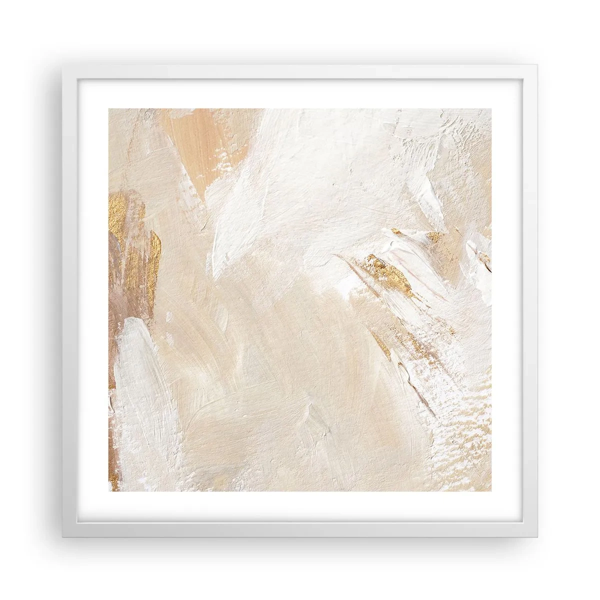 Affisch i vit ram - Pastellfärgad komposition - 50x50 cm