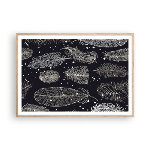 Affisch i ram av ljusek - Fjäderspets - 100x70 cm