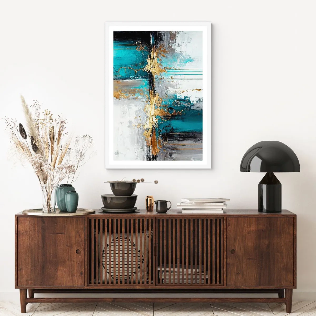 Affisch i vit ram - Allting flödar - 50x70 cm