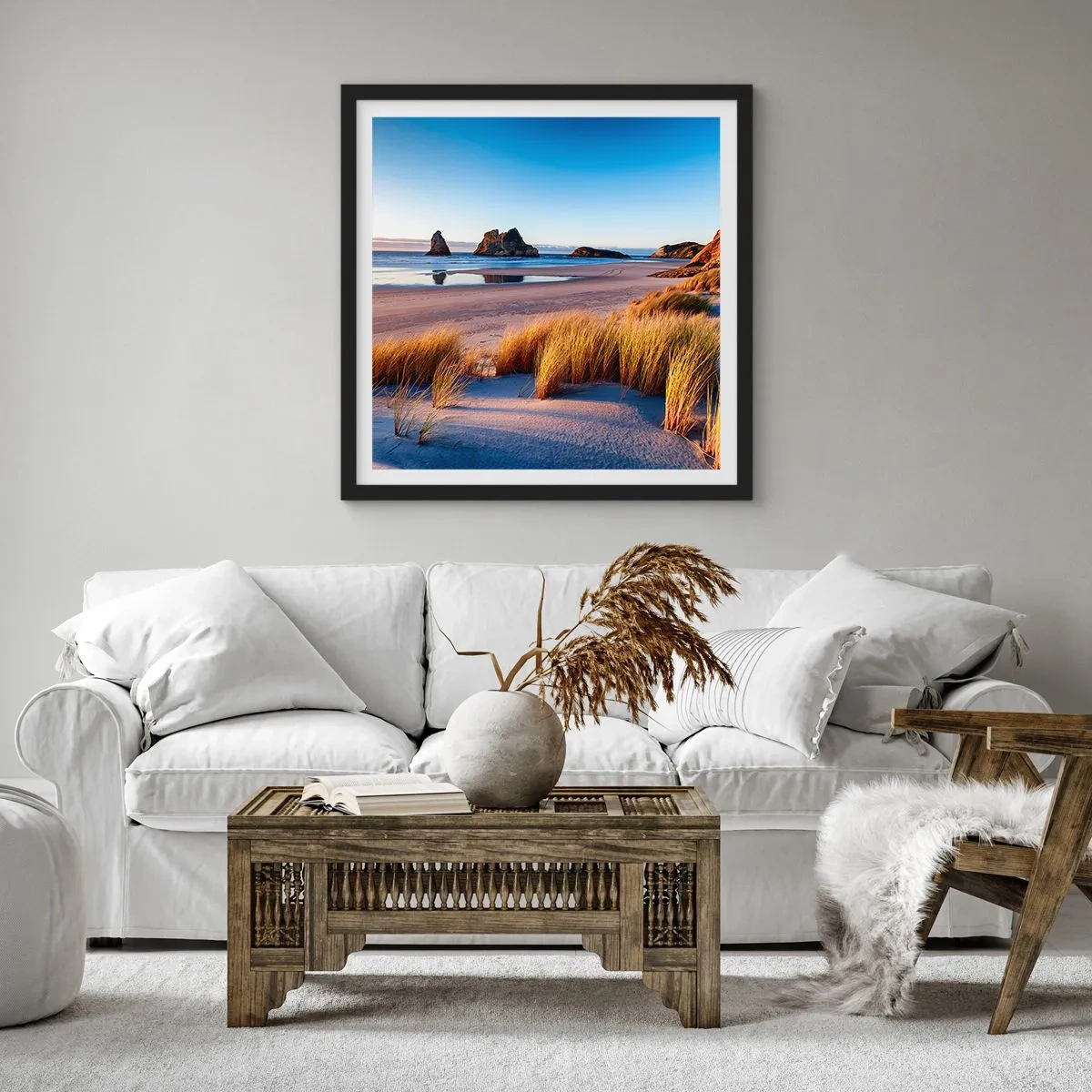 Affisch i svart ram - För fredssökare - 40x40 cm