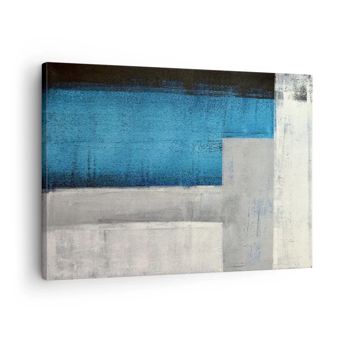 Canvastavla - Bild på duk - Poetisk komposition av grått och blått - 70x50 cm