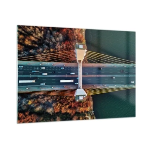 Glastavla - Bild på glas - Bortom vatten, bortom skog - 100x70 cm