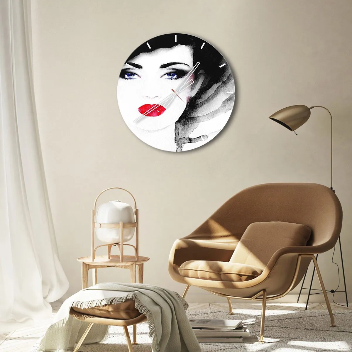 Väggklocka - Klocka på glas - Avvisar och kallar - 40x40 cm