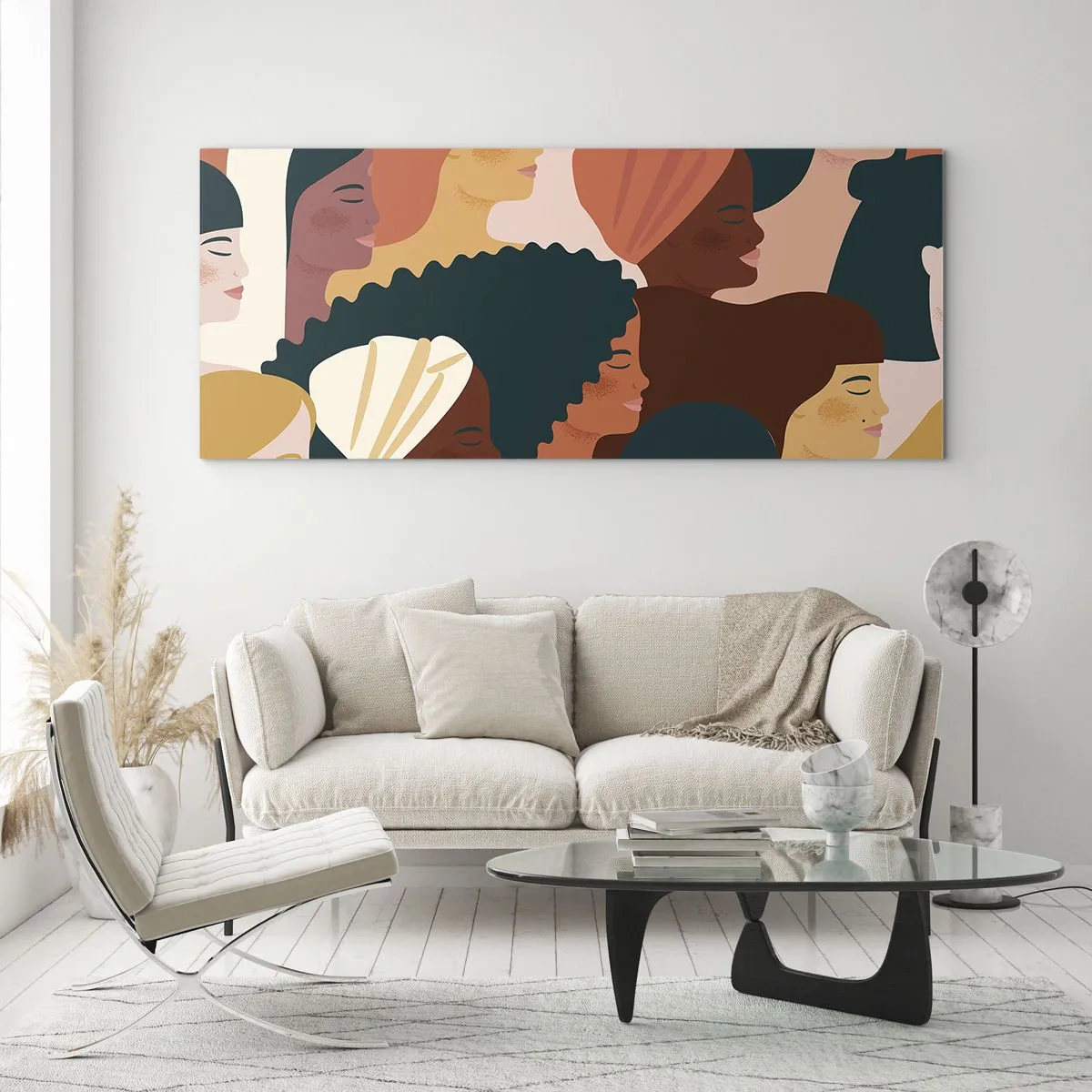 Glastavla - Bild på glas - Endast kvinnlighet - 160x50 cm