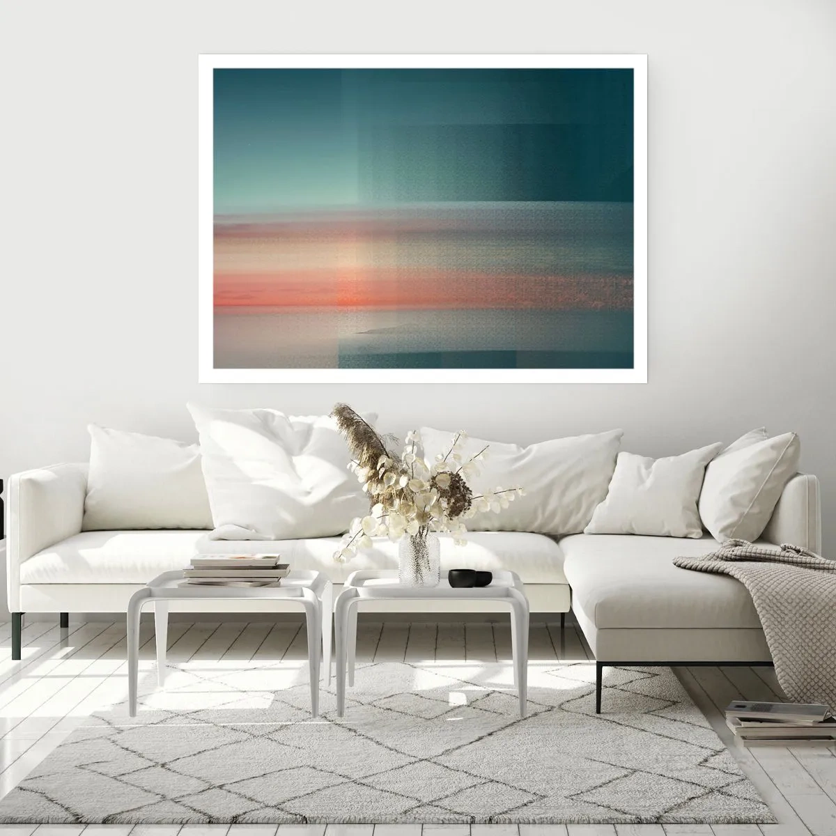 Affisch - Abstraktion: ljusvågor - 100x70 cm