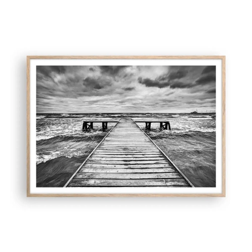 Affisch i ram av ljusek - Jag väntar på vind som blåser bort... - 100x70 cm