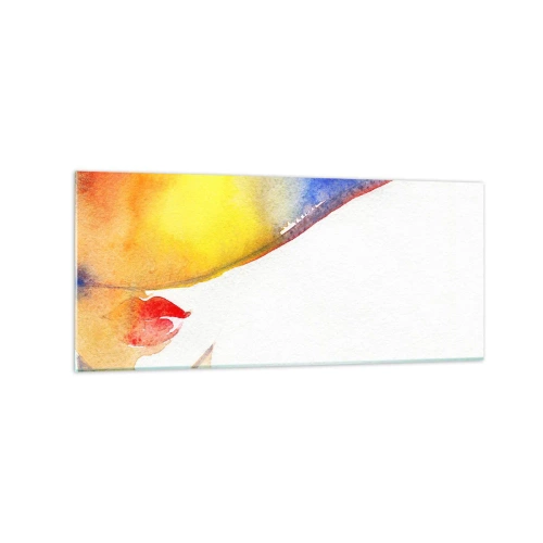 Glastavla - Bild på glas - Damporträtt    - 120x50 cm