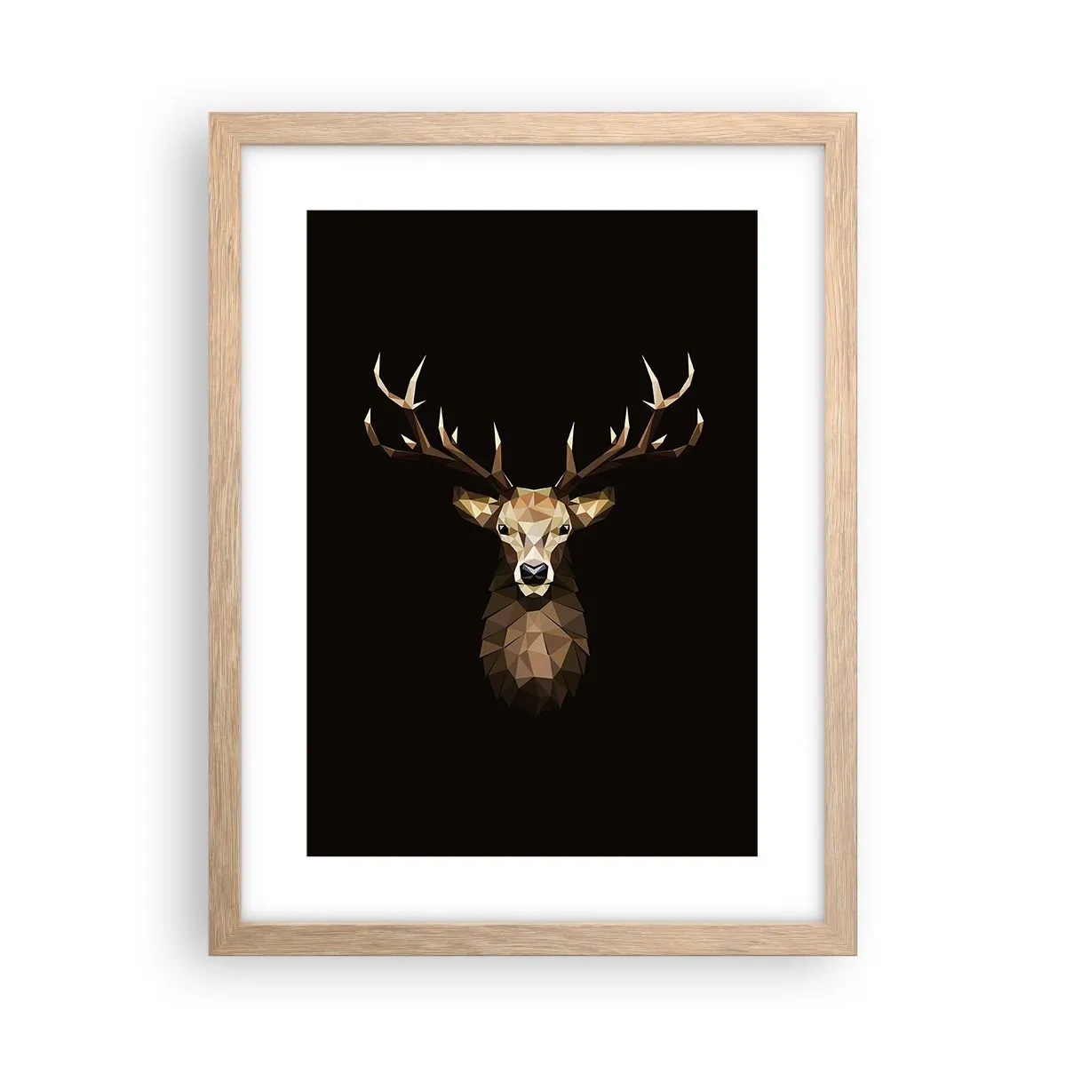 Affisch i ram av ljusek - Kubistisk hjort - 30x40 cm