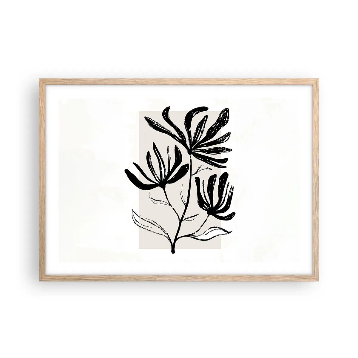 Affisch i ram av ljusek - Skiss för ett herbarium - 70x50 cm