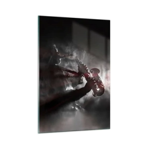 Glastavla - Bild på glas - I jazzens ångor - 80x120 cm