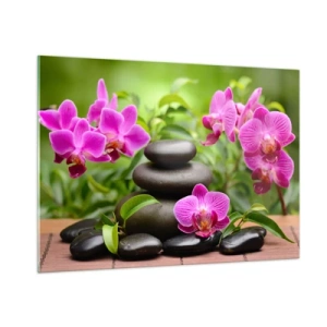 Glastavla - Bild på glas - Lugnets pyramid - 100x70 cm