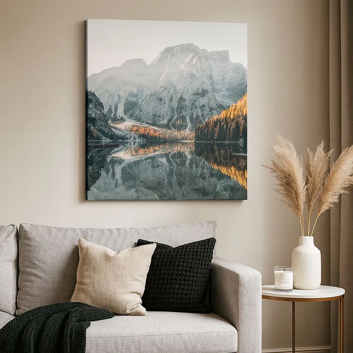 Canvastavla - Bild på duk - Spegellandskap - 30x30 cm