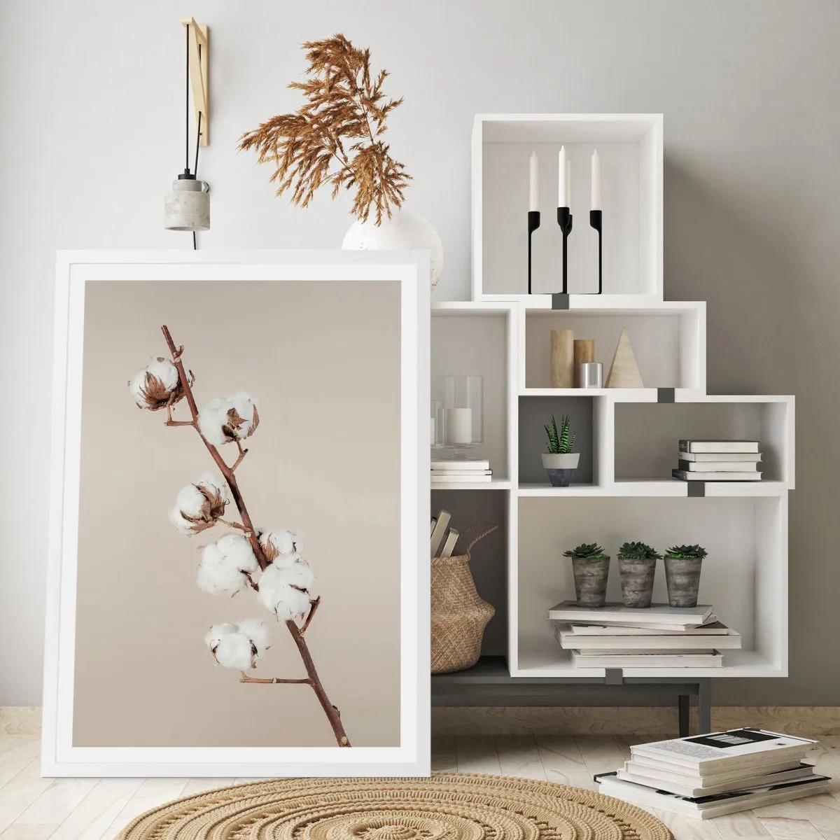 Affisch i vit ram - Hos mjukhetens källa - 50x70 cm