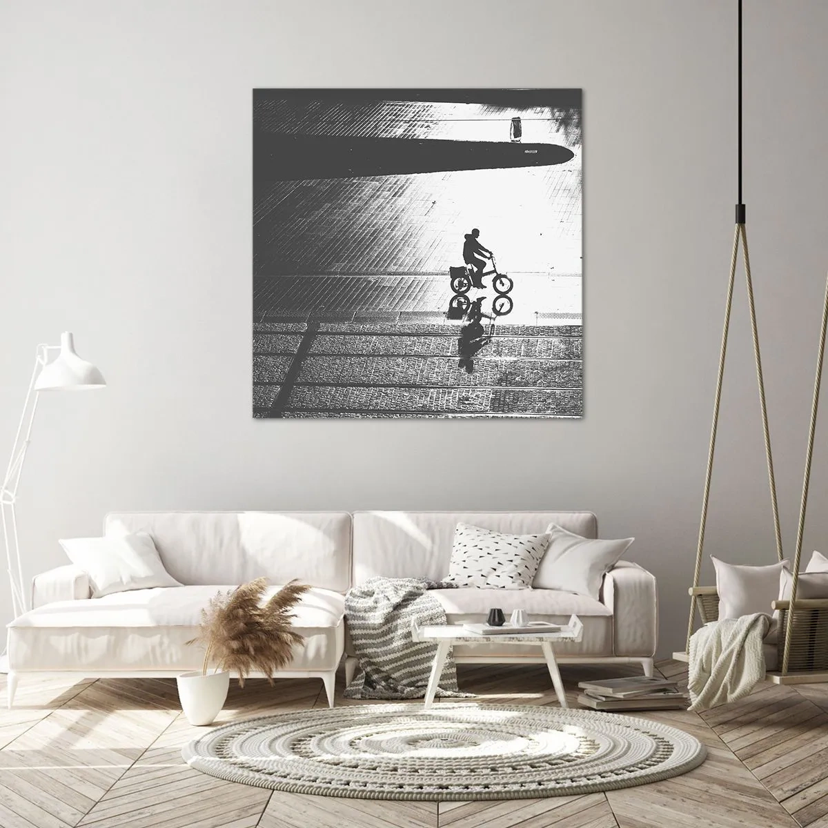 Canvastavla - Bild på duk - Rakt fram genom staden - 40x40 cm