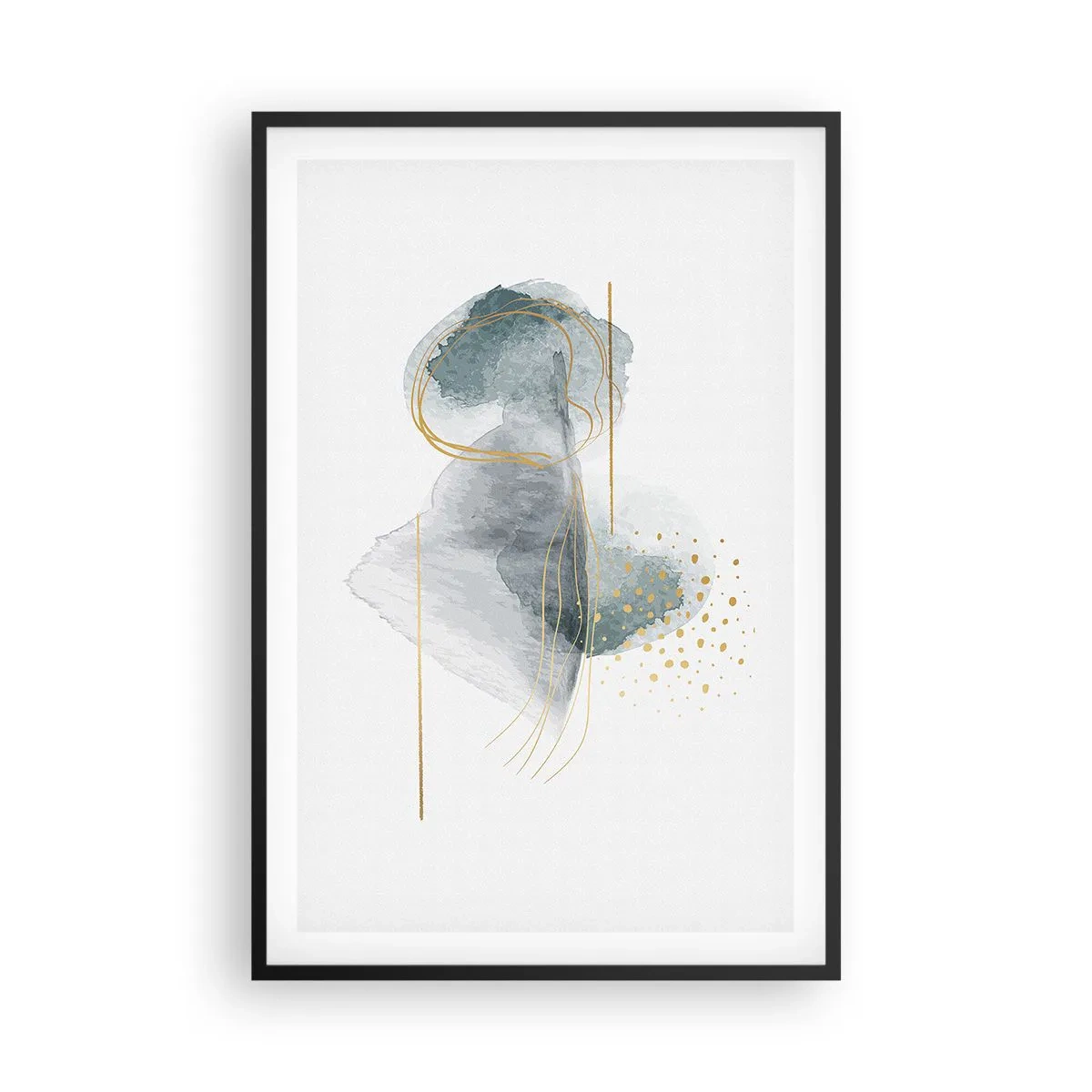 Affisch i svart ram - Om gråhetens och guldets förhållanden - 61x91 cm