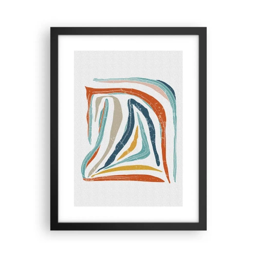 Affisch i svart ram - Vänligt leende abstraktion - 30x40 cm