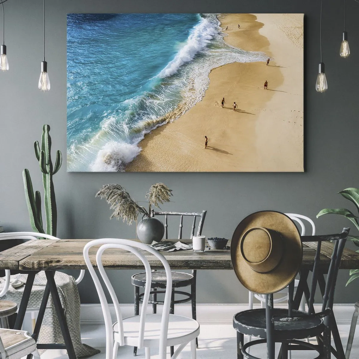 Canvastavla - Bild på duk - Och sedan solen, stranden... - 70x50 cm