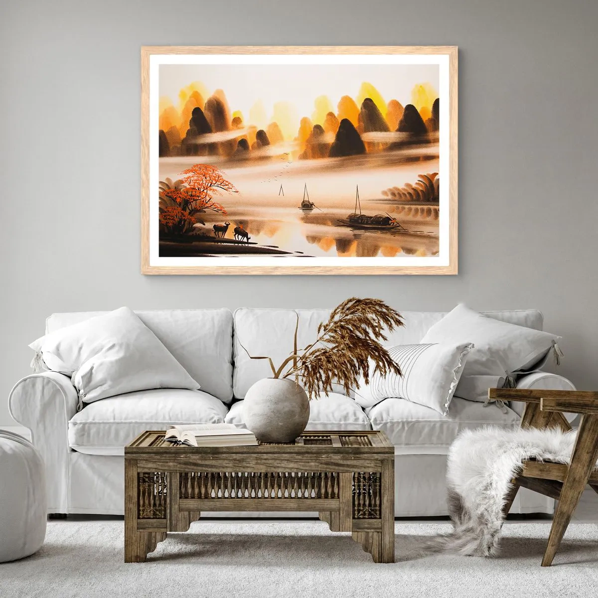 Affisch i ram av ljusek - Längre bort än Fjärran Östern - 91x61 cm