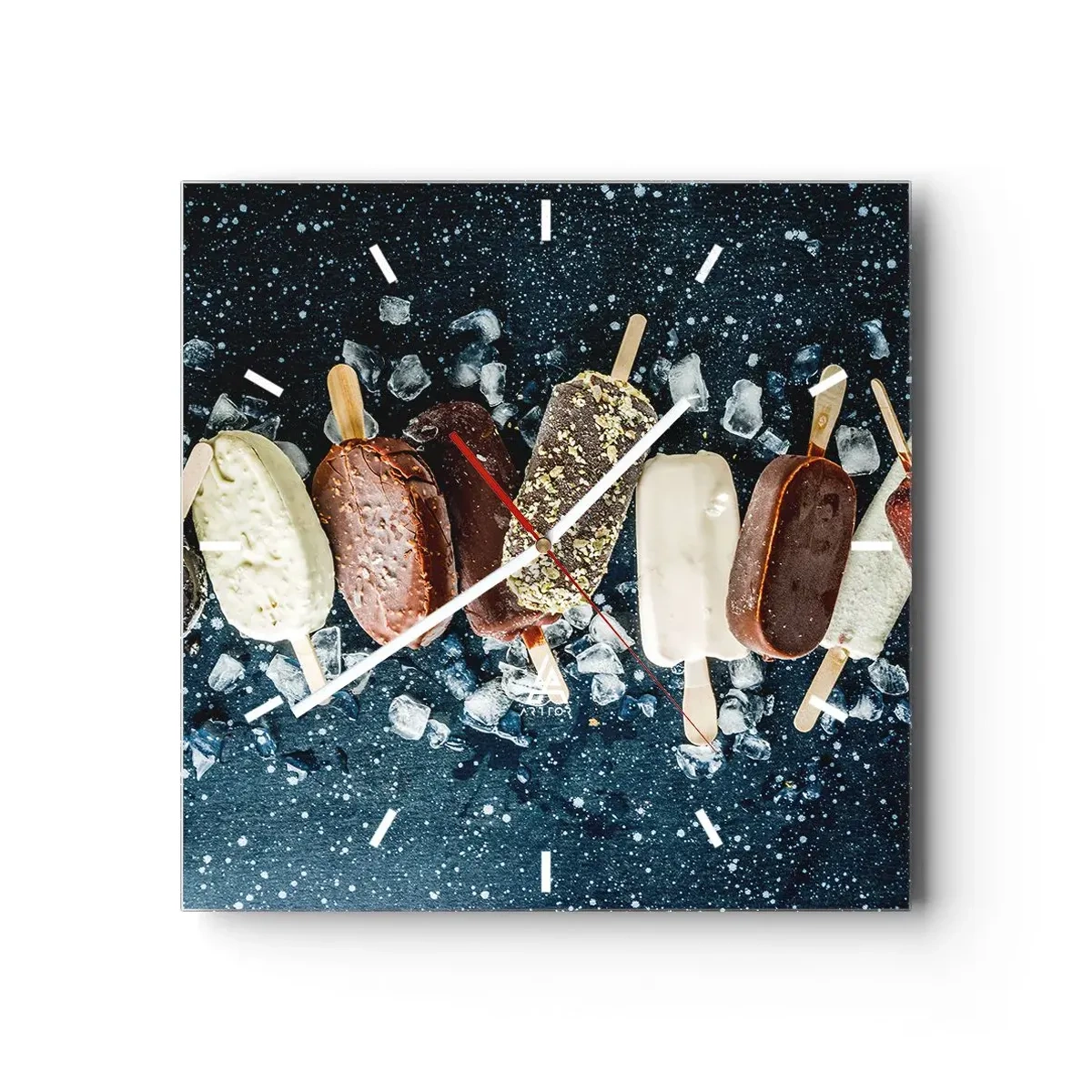 Väggklocka - Klocka på glas - Smak av varm sommar - 40x40 cm