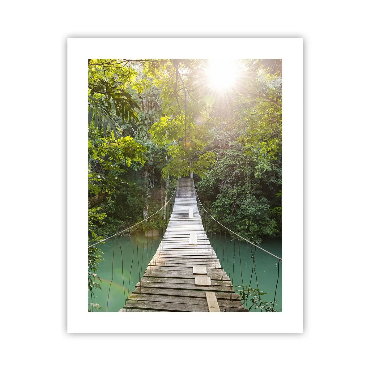 Affisch - Vid azurblått vatten till azurblå skog - 40x50 cm