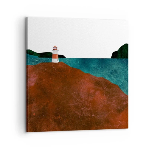 Canvastavla - Bild på duk - Med blicken riktad mot havet - 60x60 cm
