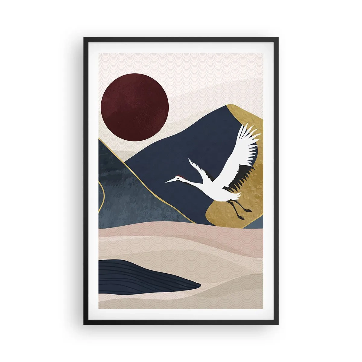 Affisch i svart ram - Nästa dag FLUGIT iväg - 61x91 cm