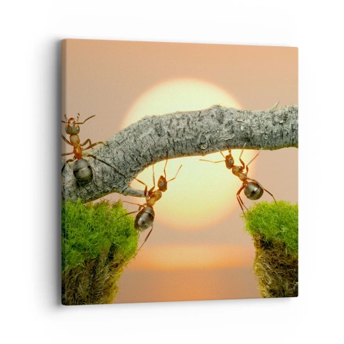 Canvastavla - Bild på duk - Glatt, gemensamt arbete - 40x40 cm