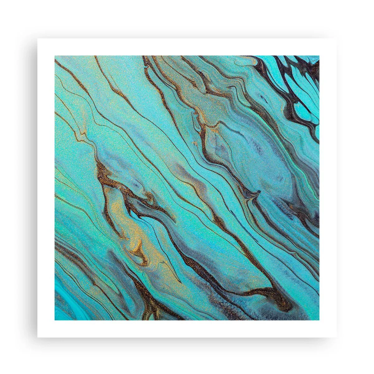 Affisch - Turkost tidvatten - 60x60 cm