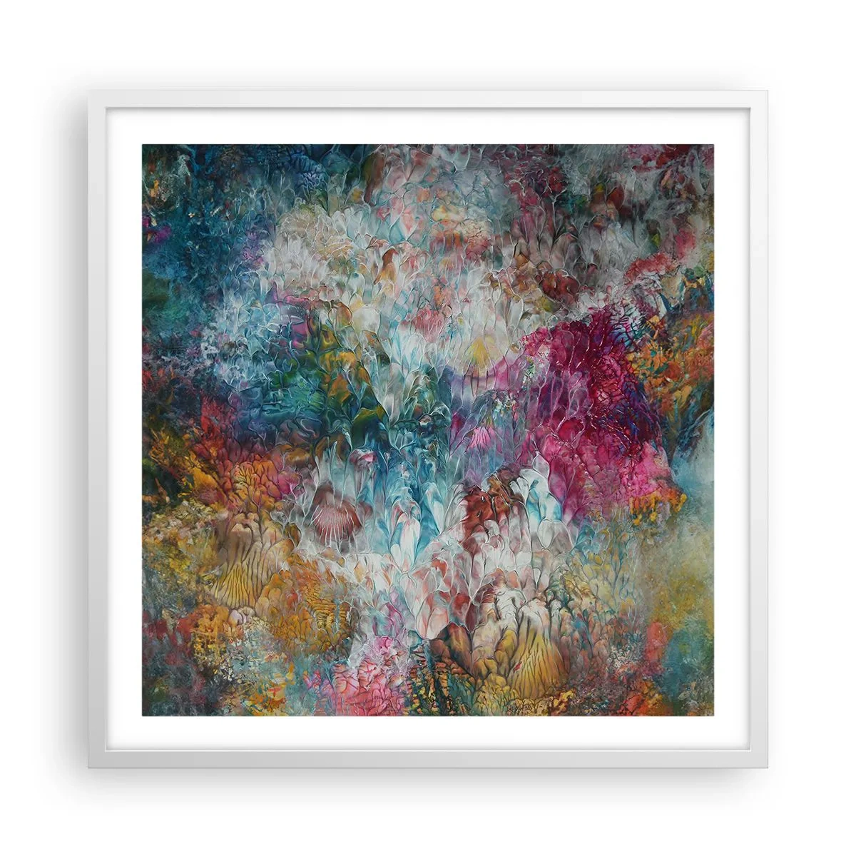 Affisch i vit ram - I full blom - 60x60 cm