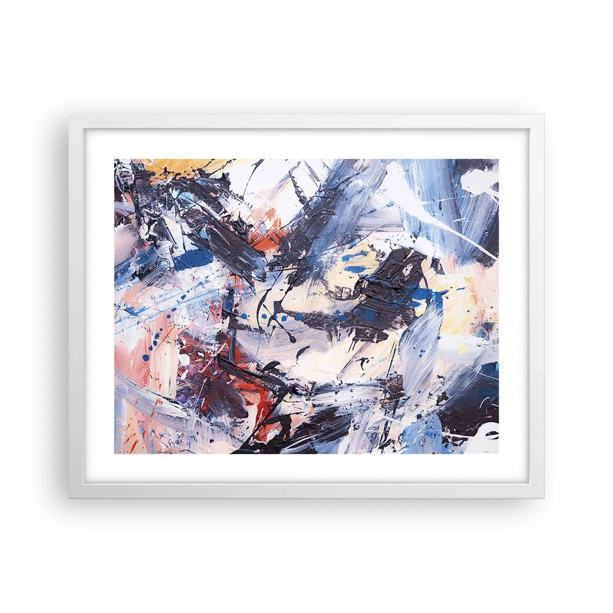 Affisch i vit ram - Abstraktionen galna dans - 50x40 cm