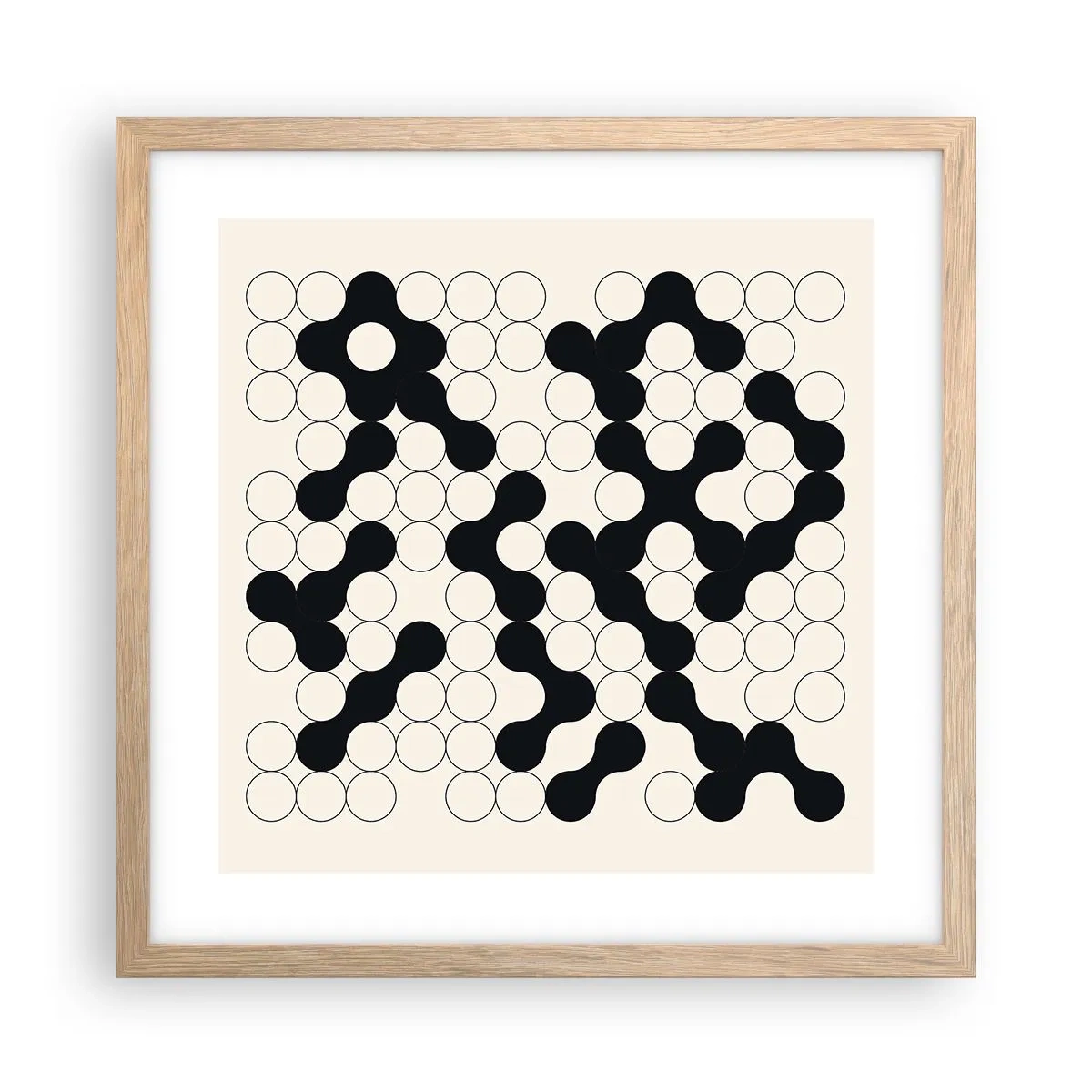 Affisch i ram av ljusek - Kinesiskt spel - variation - 40x40 cm