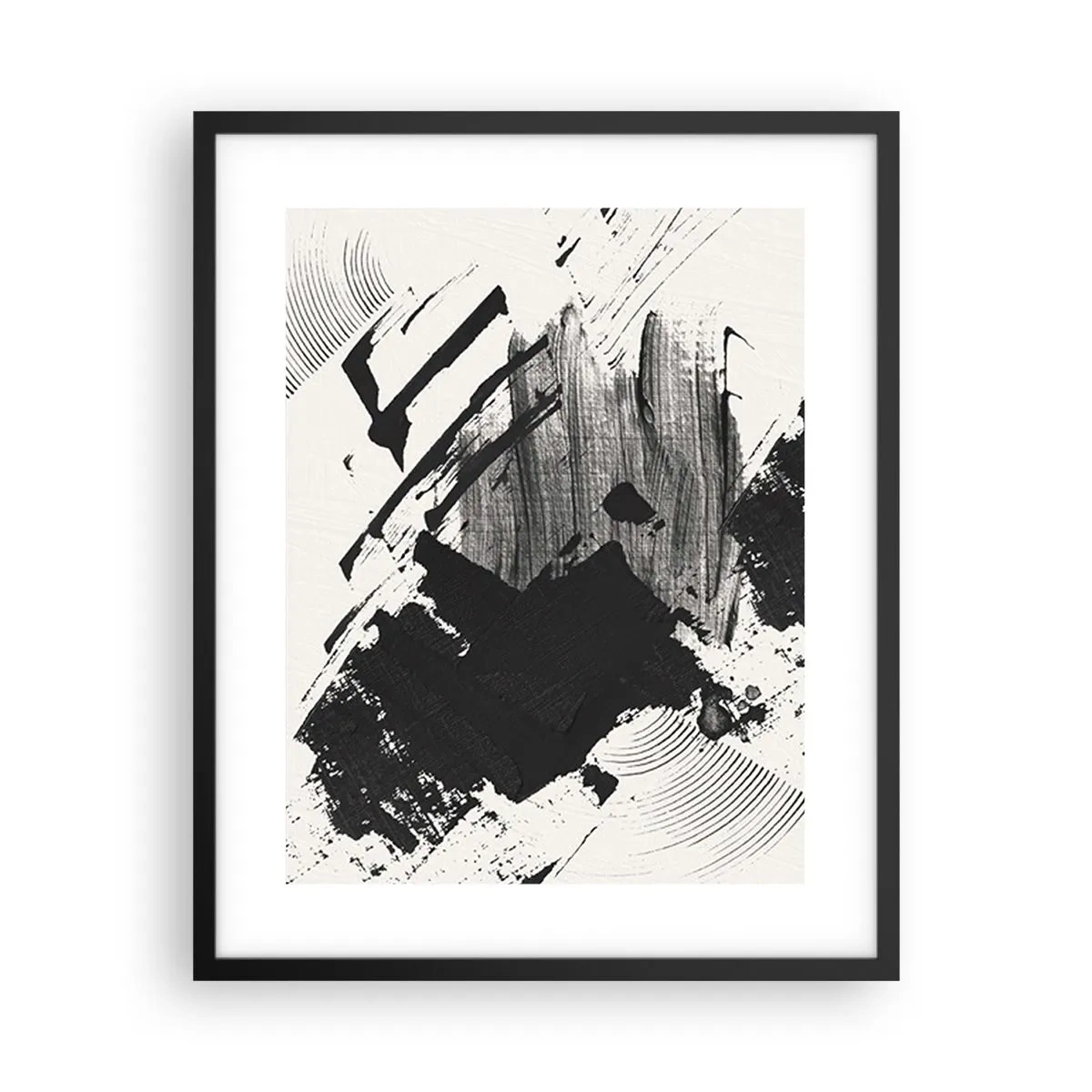 Affisch i svart ram - Abstraktion - uttrycket av svart - 40x50 cm