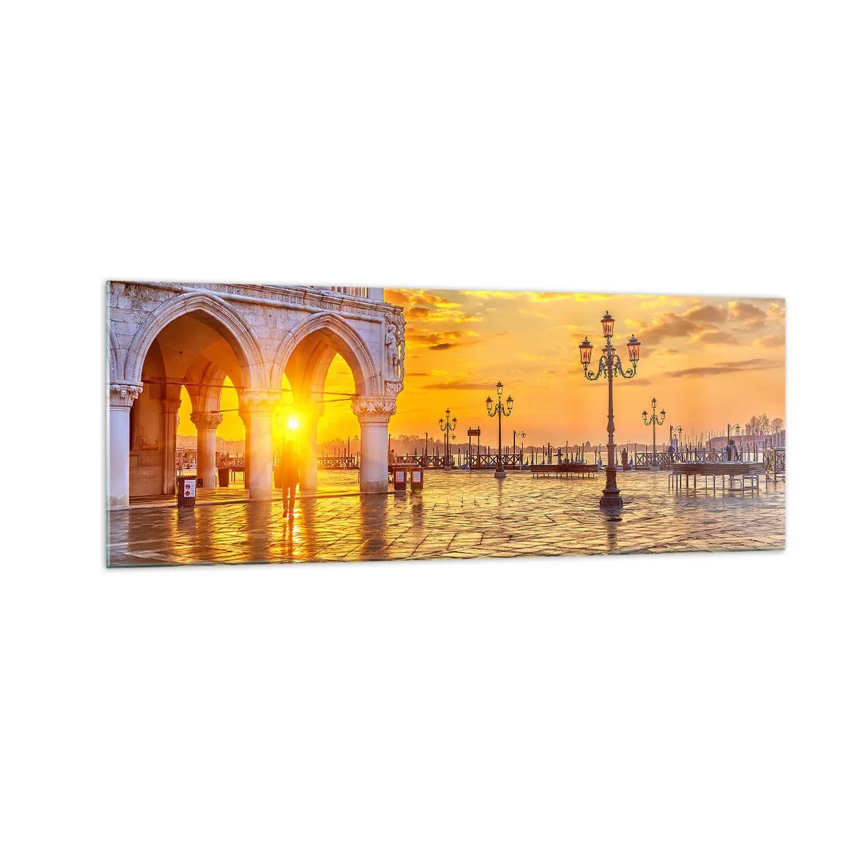 Glastavla - Bild på glas - Var är alla? - 140x50 cm
