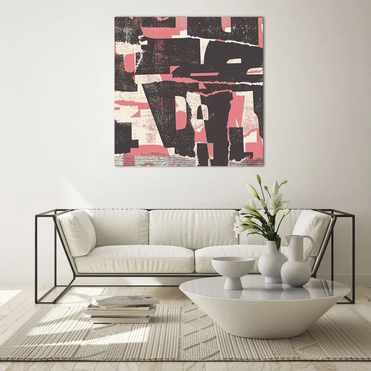 Glastavla - Bild på glas - Allt liv och rörelse - 70x70 cm
