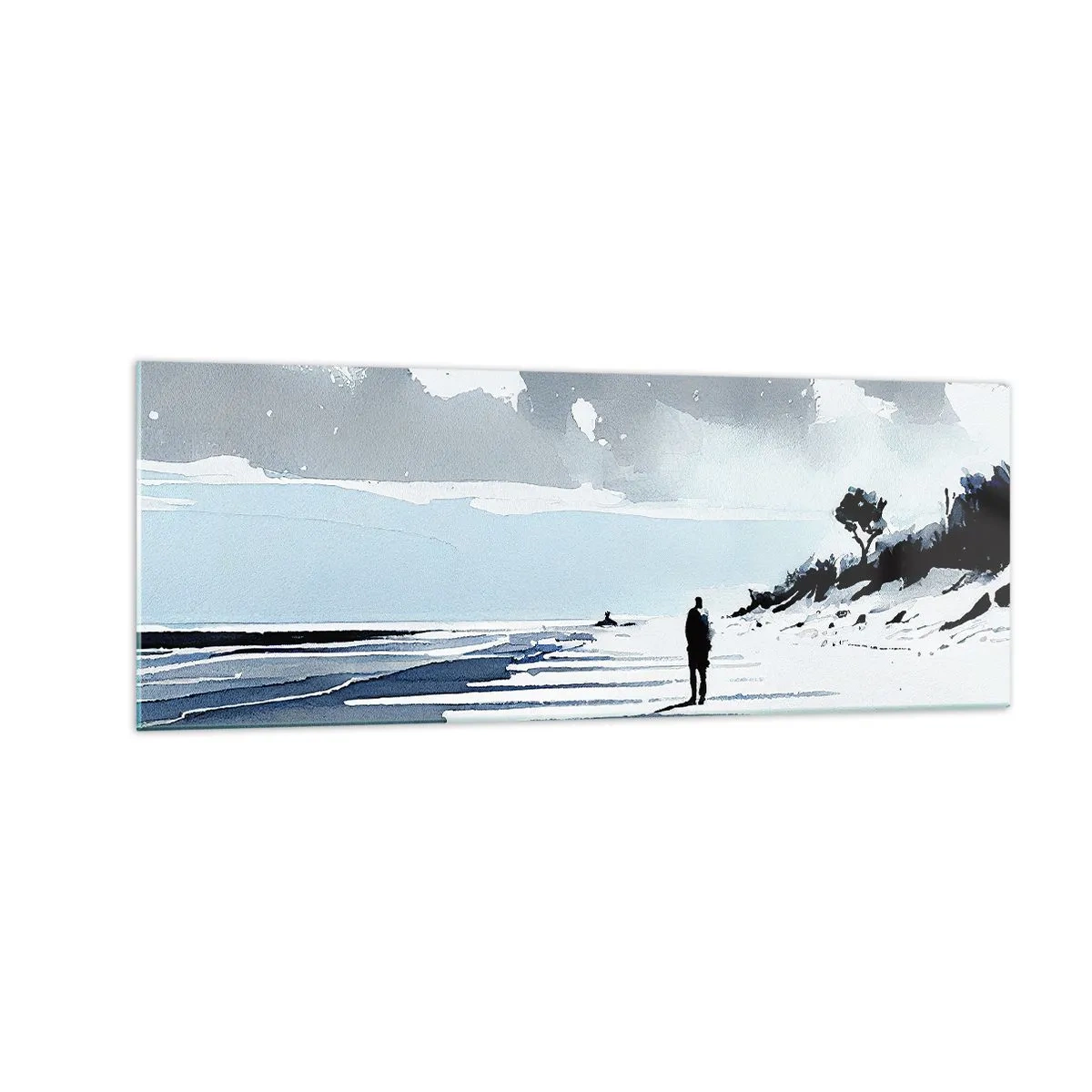 Glastavla - Bild på glas - Ensam - 140x50 cm