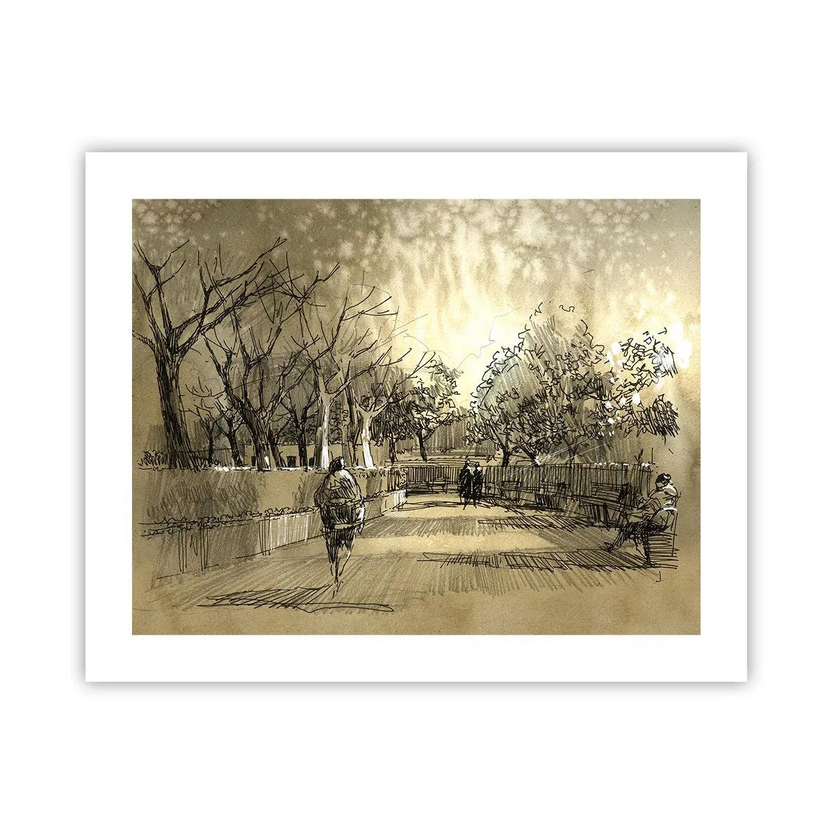 Affisch - En stund fångad med penna - 50x40 cm