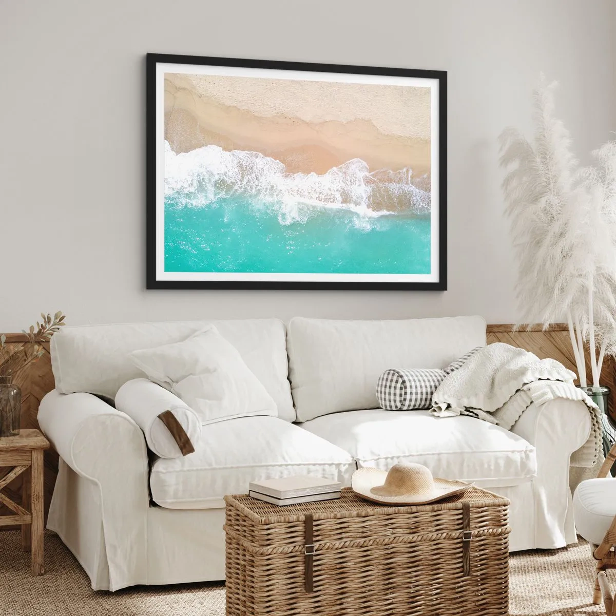 Affisch i svart ram - Smekande beröring - 100x70 cm