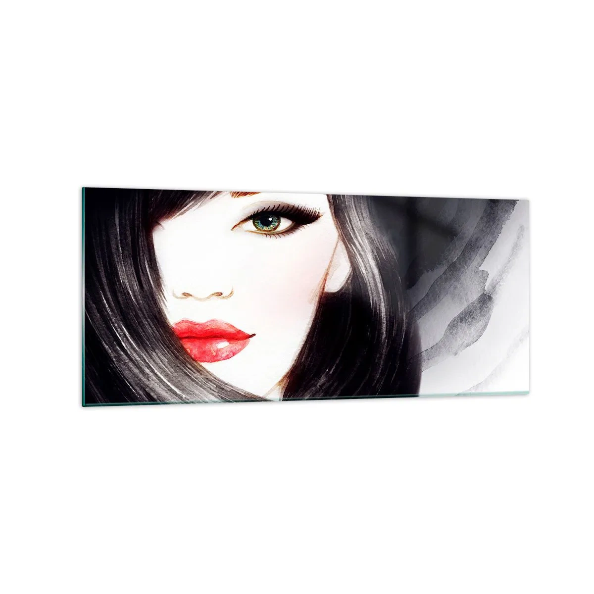 Glastavla - Bild på glas - Safirfärgad blick - 120x50 cm