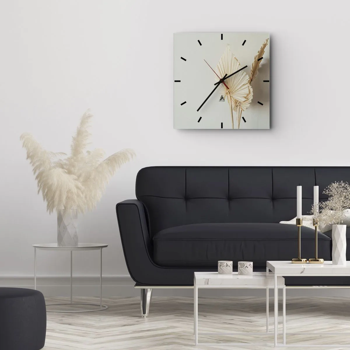 Väggklocka - Klocka på glas - När du behöver stillhet - 40x40 cm
