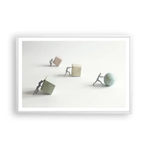 Affisch i vit ram - Livet leker - 91x61 cm