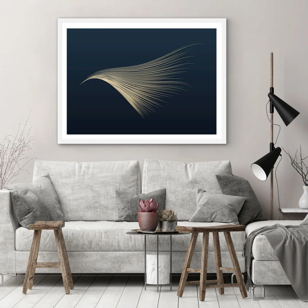 Affisch i vit ram - Som en ängels hårstrå - 100x70 cm