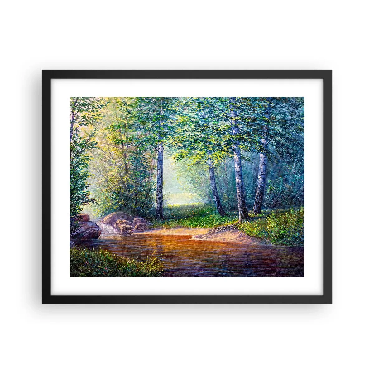 Affisch i svart ram - Idyllisk vy - 50x40 cm